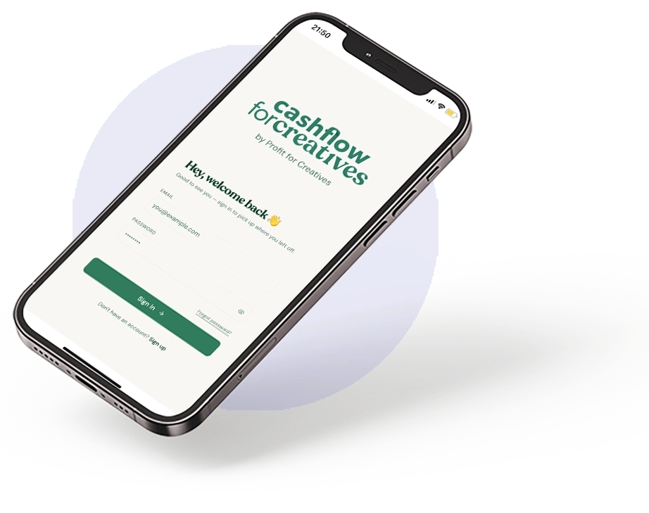 Cash Flow for Creatives app preview